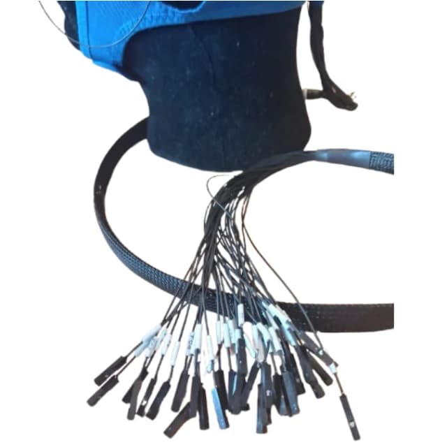 32 Channel Wet EEG Cap — cap worn view